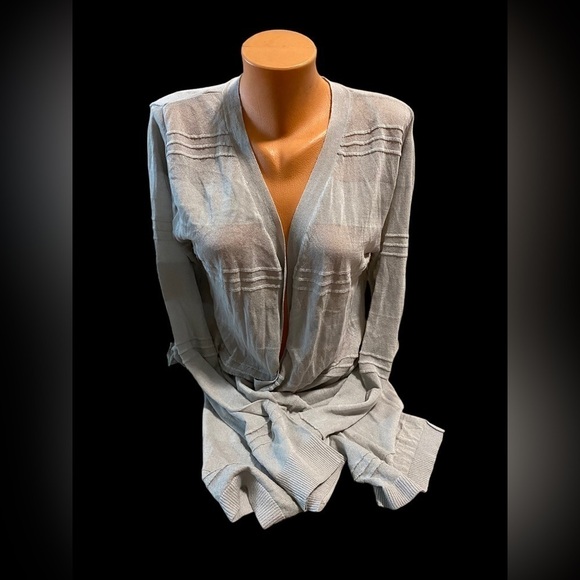 NEW Philomena Petti XL Long Sleeve Light Grey Open Front Cardigan Sweater NWT - Picture 15 of 15